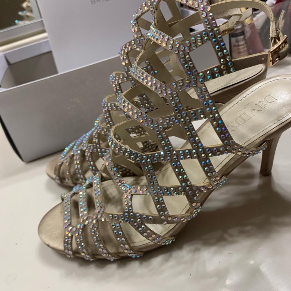 Stone embellished evening sandals